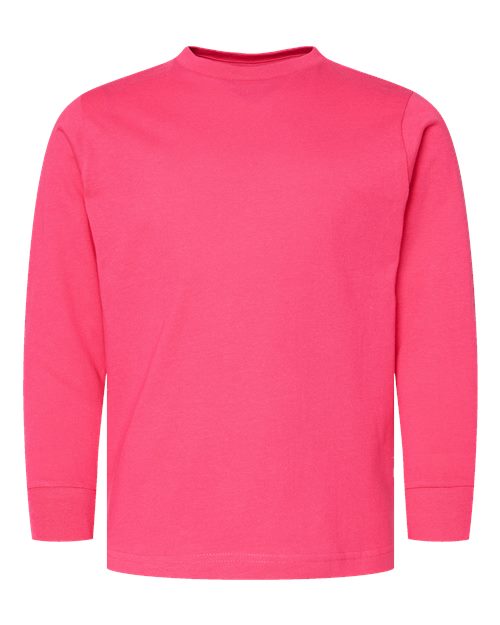 LAT Youth Fine Jersey Long Sleeve Tee 6201 Hot Pink