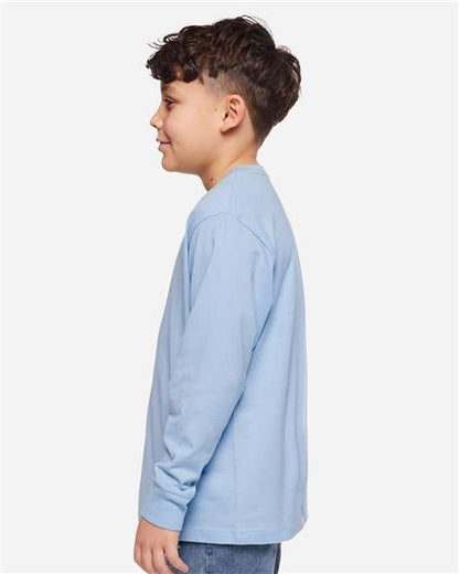 LAT Youth Fine Jersey Long Sleeve Tee 6201 Light Blue