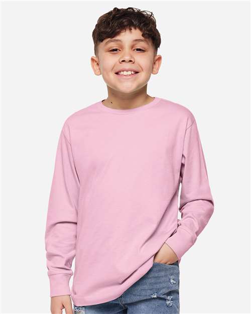 LAT Youth Fine Jersey Long Sleeve Tee 6201 Pink