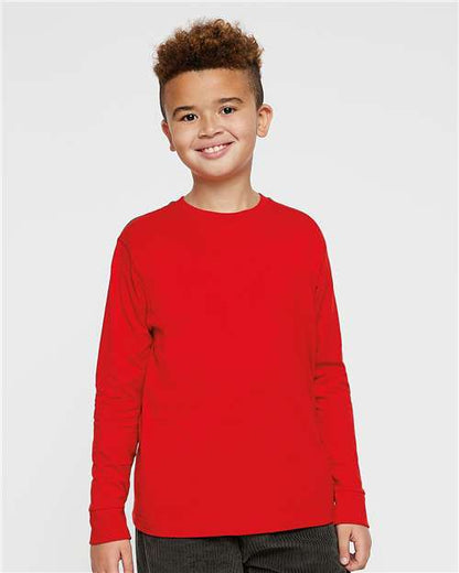 LAT Youth Fine Jersey Long Sleeve Tee 6201 Red