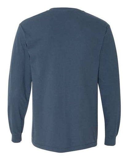 Comfort Colors Garment-Dyed Heavyweight Long Sleeve T-Shirt 6014 Midnight Custom Embroidered Business Logo