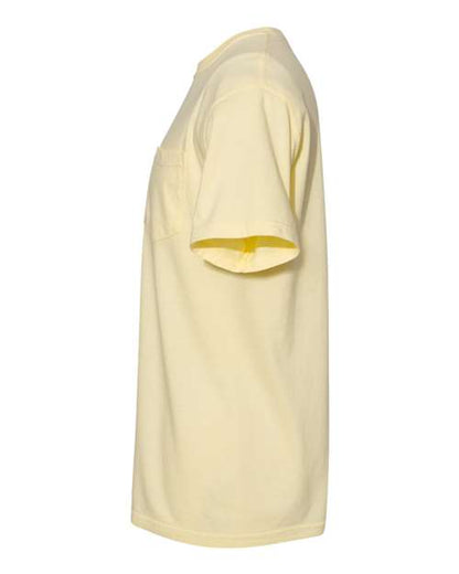 Comfort Colors Garment-Dyed Heavyweight Pocket T-Shirt 6030 Banana Custom Embroidered Business Logo