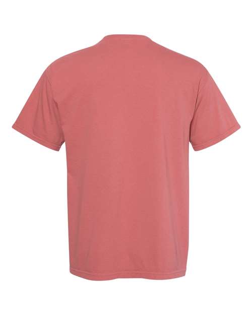 Comfort Colors Garment-Dyed Heavyweight Pocket T-Shirt 6030 Crunchberry Custom Embroidered Business Logo