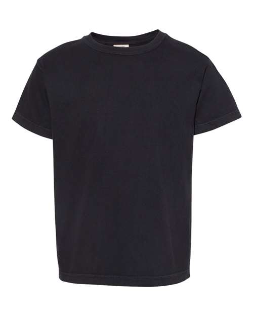 Comfort Colors Garment-Dyed Youth Heavyweight T-Shirt 9018 Black Custom Embroidered Business Logo