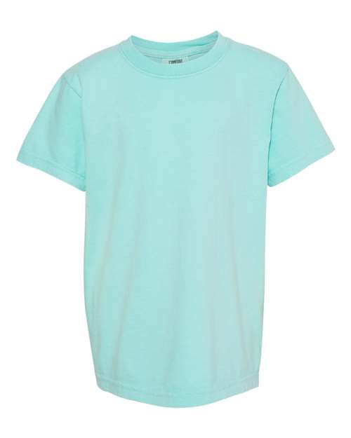 Comfort Colors Garment-Dyed Youth Heavyweight T-Shirt 9018 Chalky Mint Custom Embroidered Business Logo
