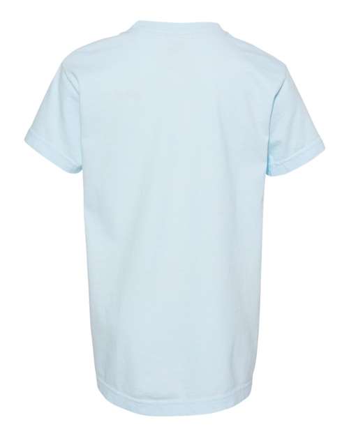 Comfort Colors Garment-Dyed Youth Heavyweight T-Shirt 9018 Chambray Custom Embroidered Business Logo