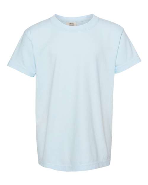 Comfort Colors Garment-Dyed Youth Heavyweight T-Shirt 9018 Chambray Custom Embroidered Business Logo