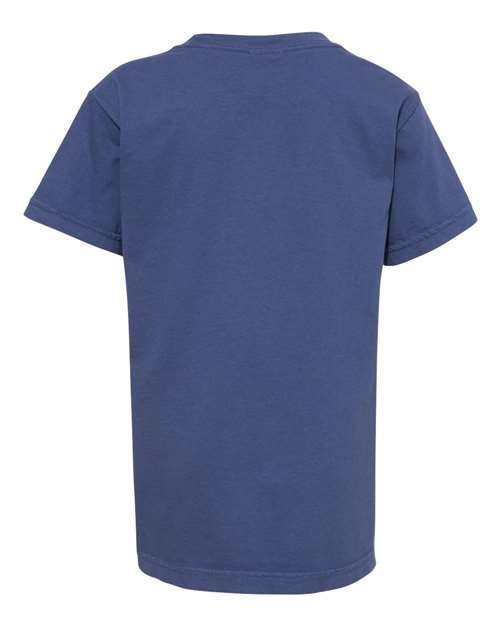 Comfort Colors Garment-Dyed Youth Heavyweight T-Shirt 9018 China Blue Custom Embroidered Business Logo