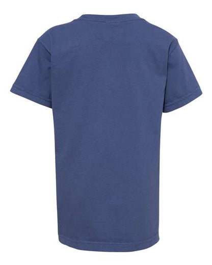 Comfort Colors Garment-Dyed Youth Heavyweight T-Shirt 9018 China Blue Custom Embroidered Business Logo