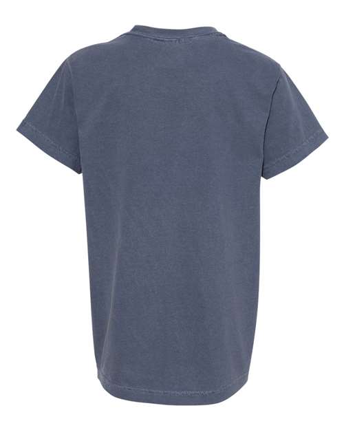 Comfort Colors Garment-Dyed Youth Heavyweight T-Shirt 9018 Denim Custom Embroidered Business Logo