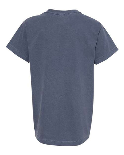 Comfort Colors Garment-Dyed Youth Heavyweight T-Shirt 9018 Denim Custom Embroidered Business Logo