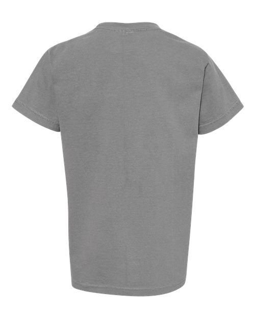 Comfort Colors Garment-Dyed Youth Heavyweight T-Shirt 9018 Granite Custom Embroidered Business Logo