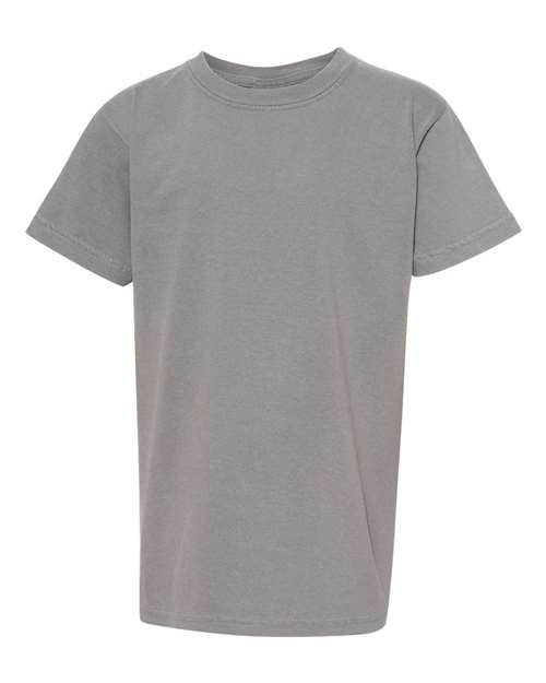 Comfort Colors Garment-Dyed Youth Heavyweight T-Shirt 9018 Grey Custom Embroidered Business Logo