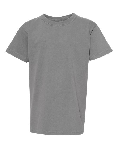 Comfort Colors Garment-Dyed Youth Heavyweight T-Shirt 9018 Granite Custom Embroidered Business Logo