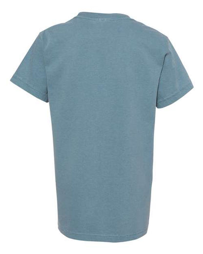 Comfort Colors Garment-Dyed Youth Heavyweight T-Shirt 9018 Ice Blue Custom Embroidered Business Logo