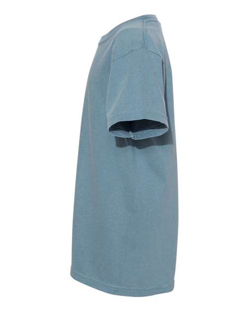 Comfort Colors Garment-Dyed Youth Heavyweight T-Shirt 9018 Ice Blue Custom Embroidered Business Logo