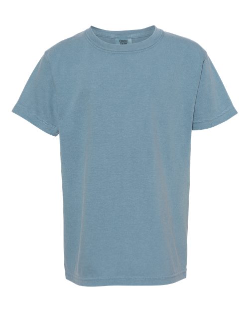 Comfort Colors Garment-Dyed Youth Heavyweight T-Shirt 9018 Grey Custom Embroidered Business Logo