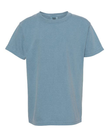 Comfort Colors Garment-Dyed Youth Heavyweight T-Shirt 9018 Grey Custom Embroidered Business Logo