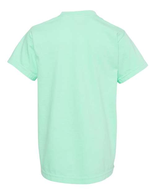 Comfort Colors Garment-Dyed Youth Heavyweight T-Shirt 9018 Island Reef Custom Embroidered Business Logo