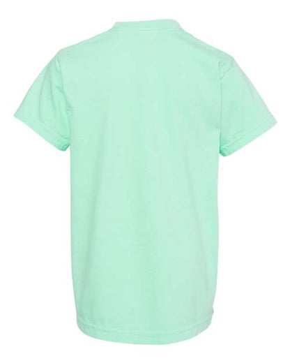 Comfort Colors Garment-Dyed Youth Heavyweight T-Shirt 9018 Island Green Custom Embroidered Business Logo
