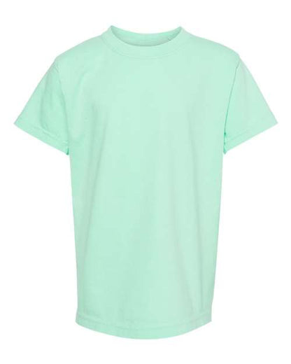 Comfort Colors Garment-Dyed Youth Heavyweight T-Shirt 9018 Island Reef Custom Embroidered Business Logo