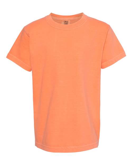 Comfort Colors Garment-Dyed Youth Heavyweight T-Shirt 9018 Melon Custom Embroidered Business Logo