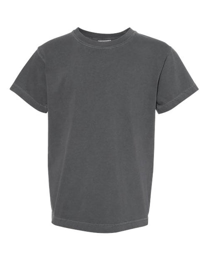 Comfort Colors Garment-Dyed Youth Heavyweight T-Shirt 9018 Orchid Custom Embroidered Business Logo