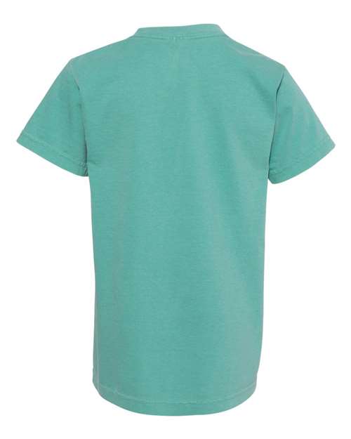 Comfort Colors Garment-Dyed Youth Heavyweight T-Shirt 9018 Seafoam Custom Embroidered Business Logo