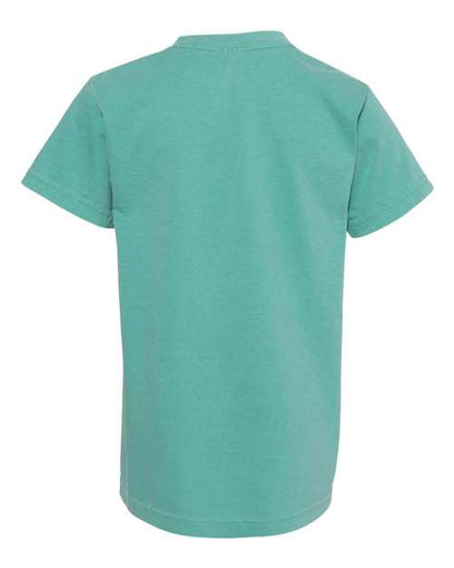 Comfort Colors Garment-Dyed Youth Heavyweight T-Shirt 9018 Seafoam Custom Embroidered Business Logo