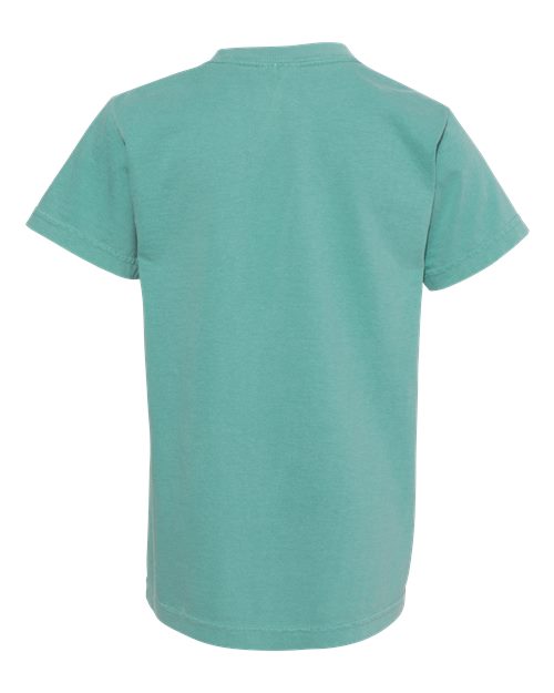 Comfort Colors Garment-Dyed Youth Heavyweight T-Shirt 9018 Royal Caribe Custom Embroidered Business Logo