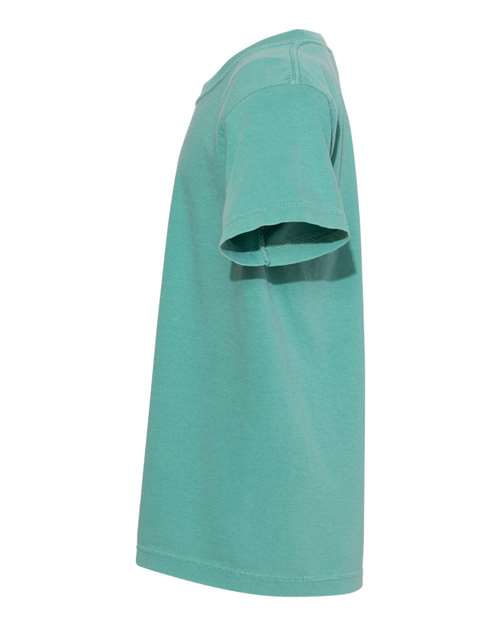 Comfort Colors Garment-Dyed Youth Heavyweight T-Shirt 9018 Seafoam Custom Embroidered Business Logo