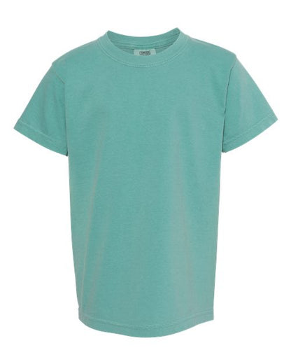 Comfort Colors Garment-Dyed Youth Heavyweight T-Shirt 9018 Royal Caribe Custom Embroidered Business Logo