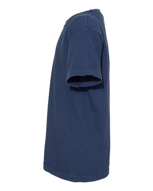 Comfort Colors Garment-Dyed Youth Heavyweight T-Shirt 9018 True Navy Custom Embroidered Business Logo