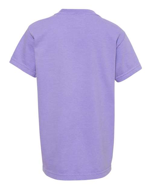 Comfort Colors Garment-Dyed Youth Heavyweight T-Shirt 9018 True Navy Custom Embroidered Business Logo