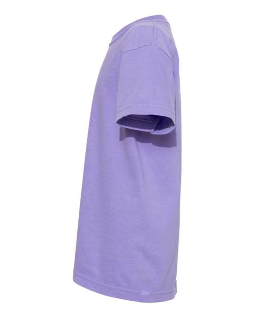 Comfort Colors Garment-Dyed Youth Heavyweight T-Shirt 9018 Violet Custom Embroidered Business Logo