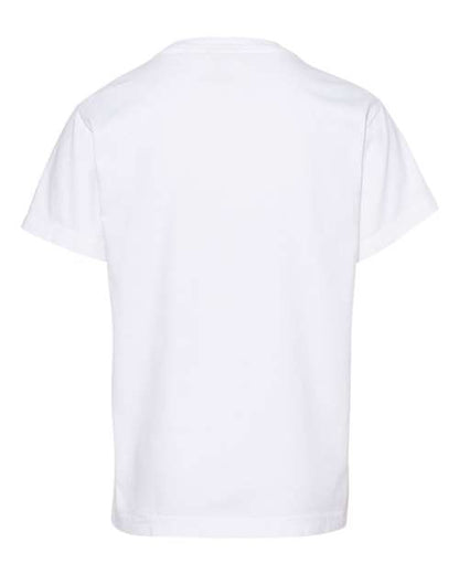 Comfort Colors Garment-Dyed Youth Heavyweight T-Shirt 9018 White Custom Embroidered Business Logo