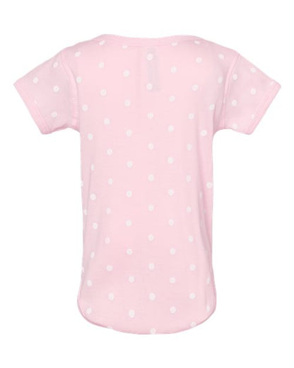 Rabbit Skins Infant Baby Rib Bodysuit 4400 Ballerina/ White Dot