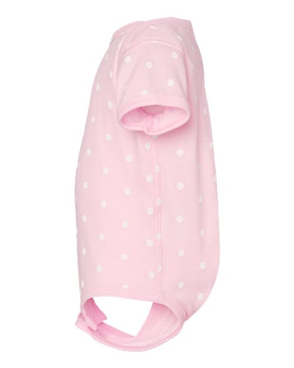 Rabbit Skins Infant Baby Rib Bodysuit 4400 Ballerina/ White Dot