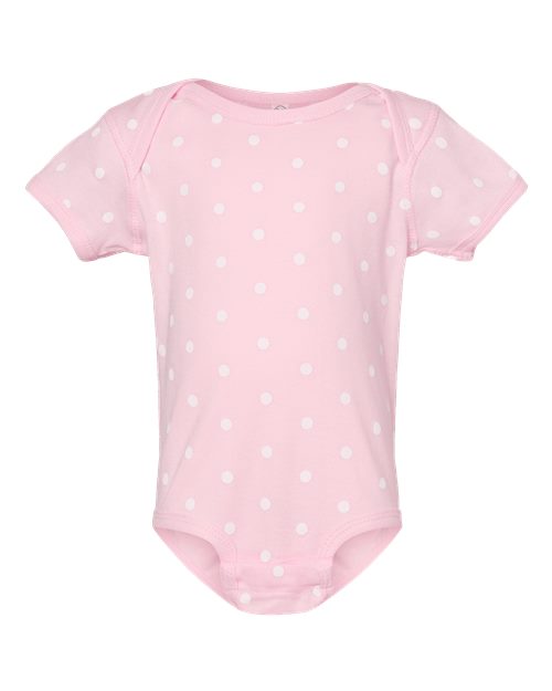 Rabbit Skins Infant Baby Rib Bodysuit 4400 Ballerina/ White Dot