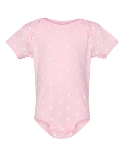 Rabbit Skins Infant Baby Rib Bodysuit 4400 Ballerina/ White Dot