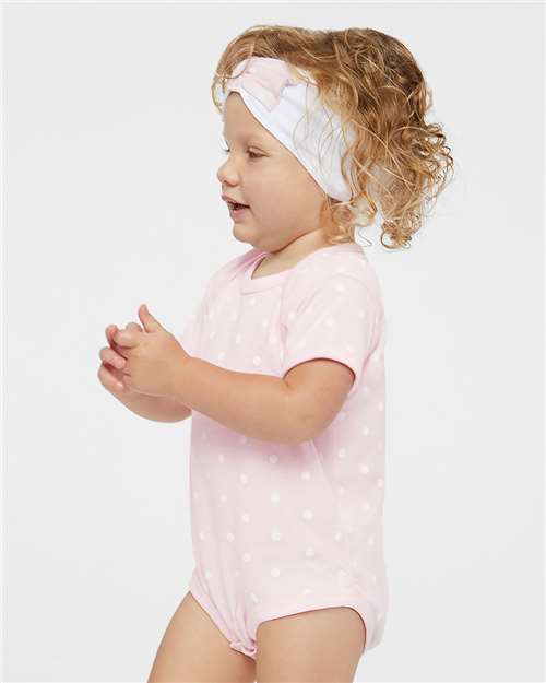 Rabbit Skins Infant Baby Rib Bodysuit 4400 Ballerina/ White Dot