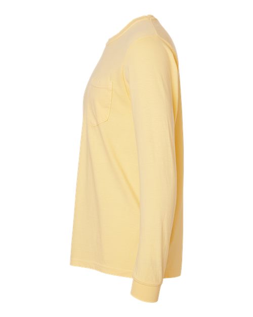 Comfort Colors Garment-Dyed Heavyweight Long Sleeve Pocket T-Shirt 4410 Butter