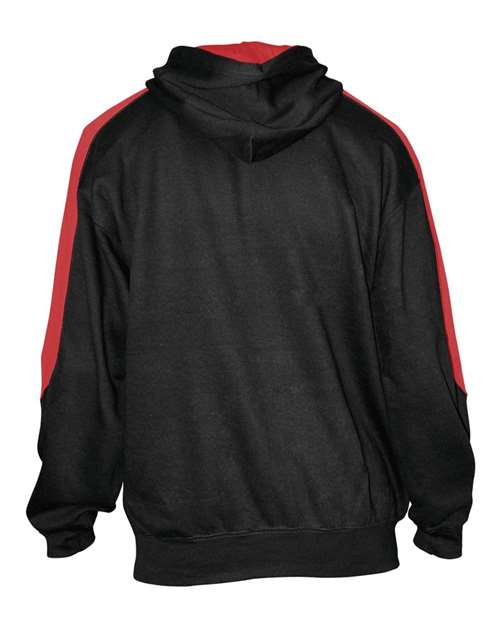 Custom EmbroideredBadger Unisex Saber Hooded Sweatshirt 3973 Black/ Red