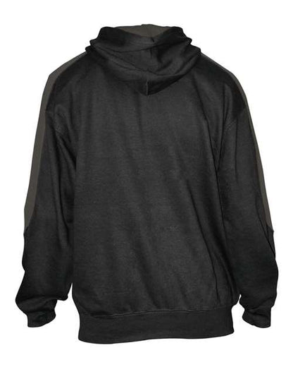 Custom EmbroideredBadger Unisex Saber Hooded Sweatshirt 3973 Black/ Charcoal