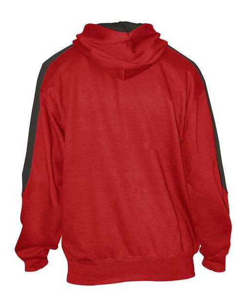 Custom EmbroideredBadger Unisex Saber Hooded Sweatshirt 3973 Red/ Charcoal