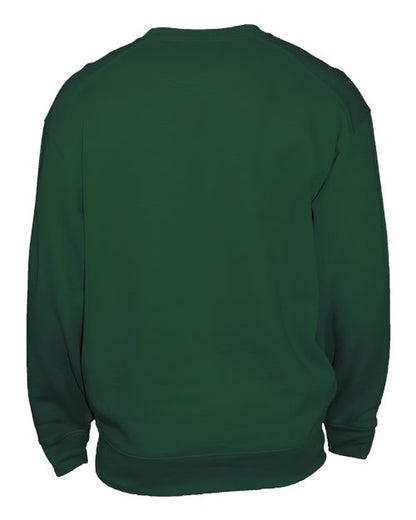 Custom EmbroideredBadger Unisex Pocket Crewneck Sweatshirt 3970 Forest