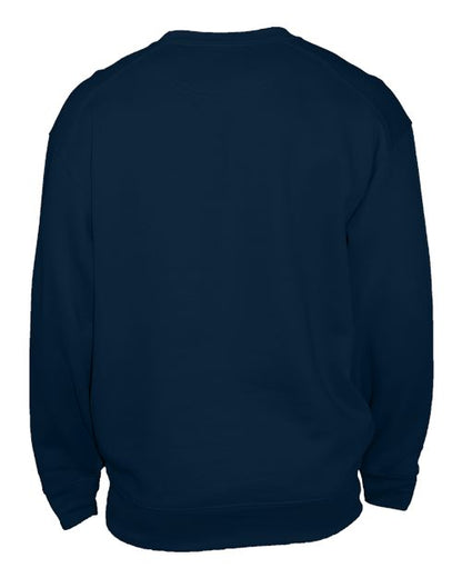 Custom EmbroideredBadger Unisex Pocket Crewneck Sweatshirt 3970 Navy