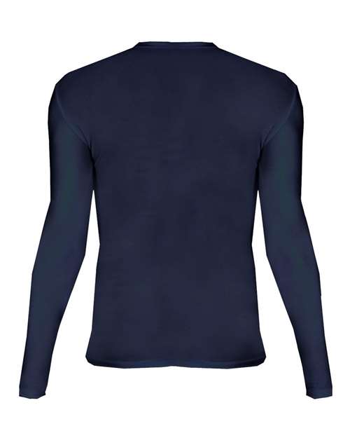 Custom EmbroideredBadger Men's Pro-Compression Long Sleeve T-Shirt 4015 Navy