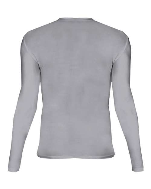 Custom EmbroideredBadger Men's Pro-Compression Long Sleeve T-Shirt 4015 Silver