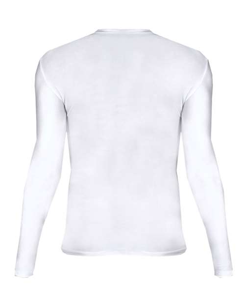 Custom EmbroideredBadger Men's Pro-Compression Long Sleeve T-Shirt 4015 White